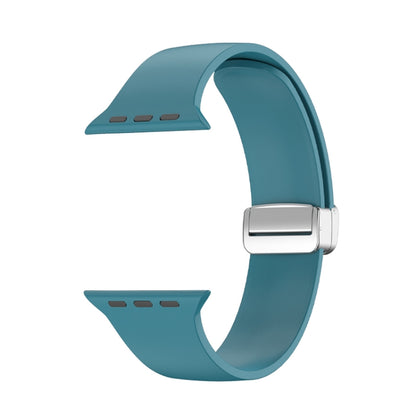 Folding Buckle Silicone Watch Band For Apple Watch Ultra 49mm(Cyan) by bashfashion