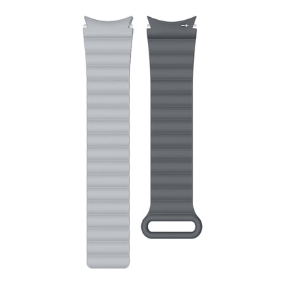 20mm For Samsung Galaxy Watch5 Silicone Magnetic Watch Band(Gray + Dark Gray) by bashfashion