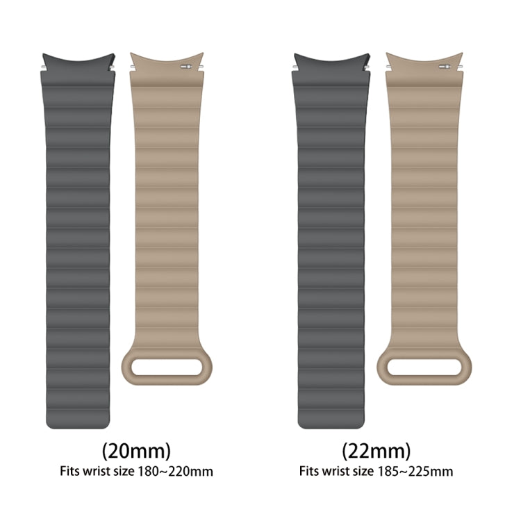 20mm For Samsung Galaxy Watch5 Silicone Magnetic Watch Band(Gray + Dark Gray) by bashfashion