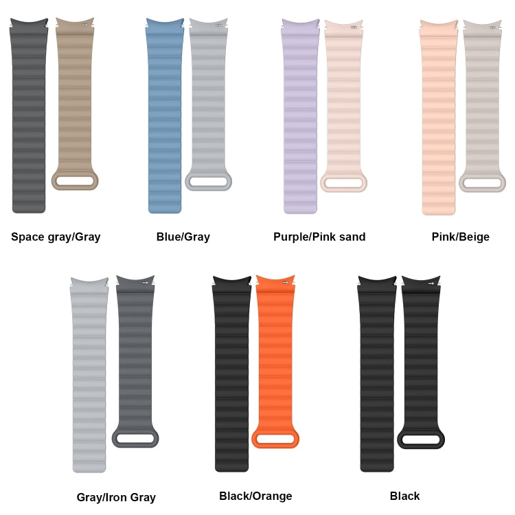 20mm For Samsung Galaxy Watch5 Silicone Magnetic Watch Band(Gray + Dark Gray) by bashfashion