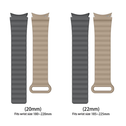 22mm For Samsung Galaxy Watch5 Silicone Magnetic Watch Band(Gray + Dark Gray) by bashfashion