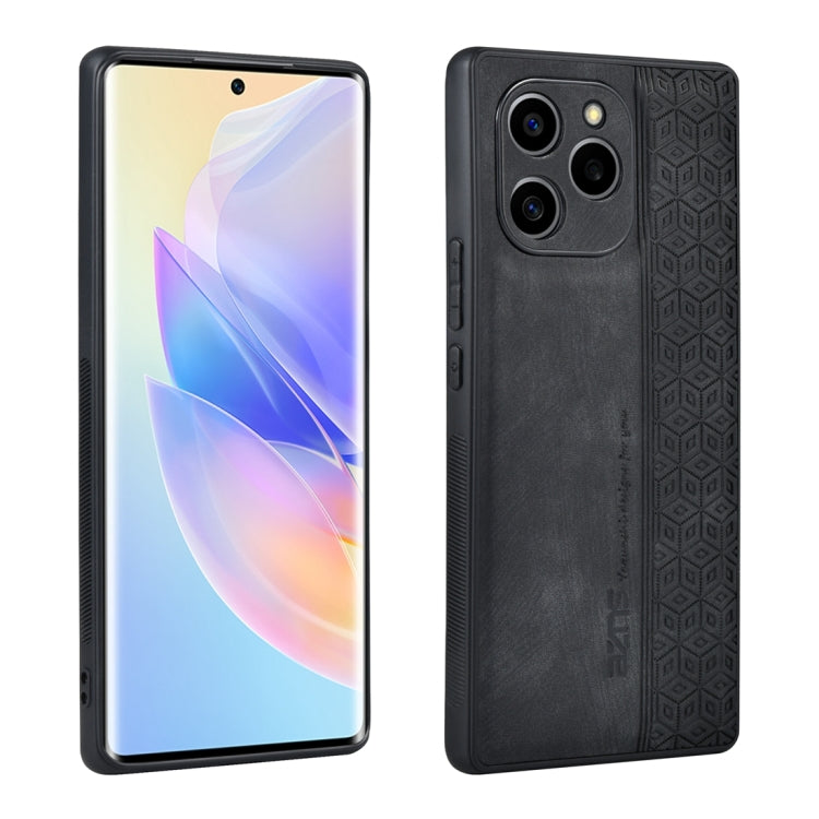 For Honor 60 SE AZNS 3D Embossed Skin Feel Phone Case(Black) by AZNS