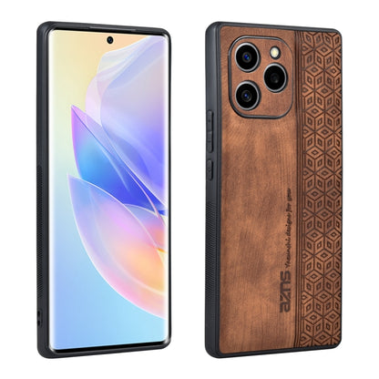 For Honor 60 SE AZNS 3D Embossed Skin Feel Phone Case(Brown) by AZNS