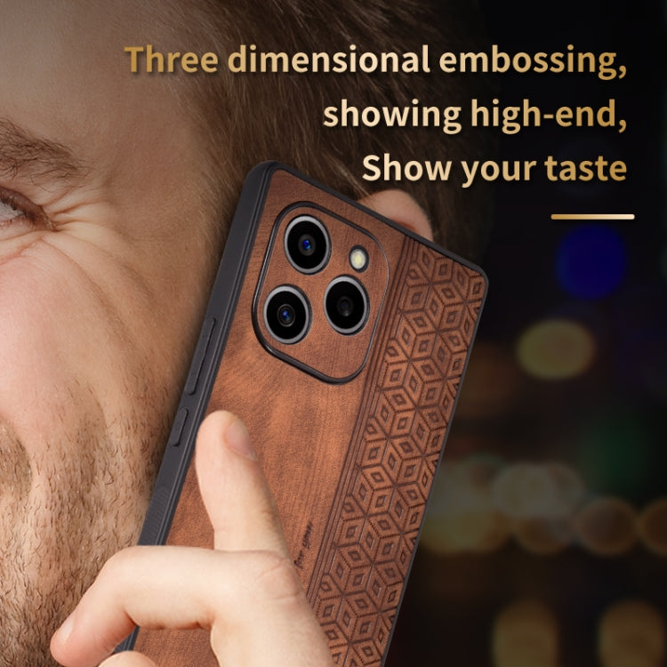 For Honor 60 SE AZNS 3D Embossed Skin Feel Phone Case(Dark Green) by AZNS