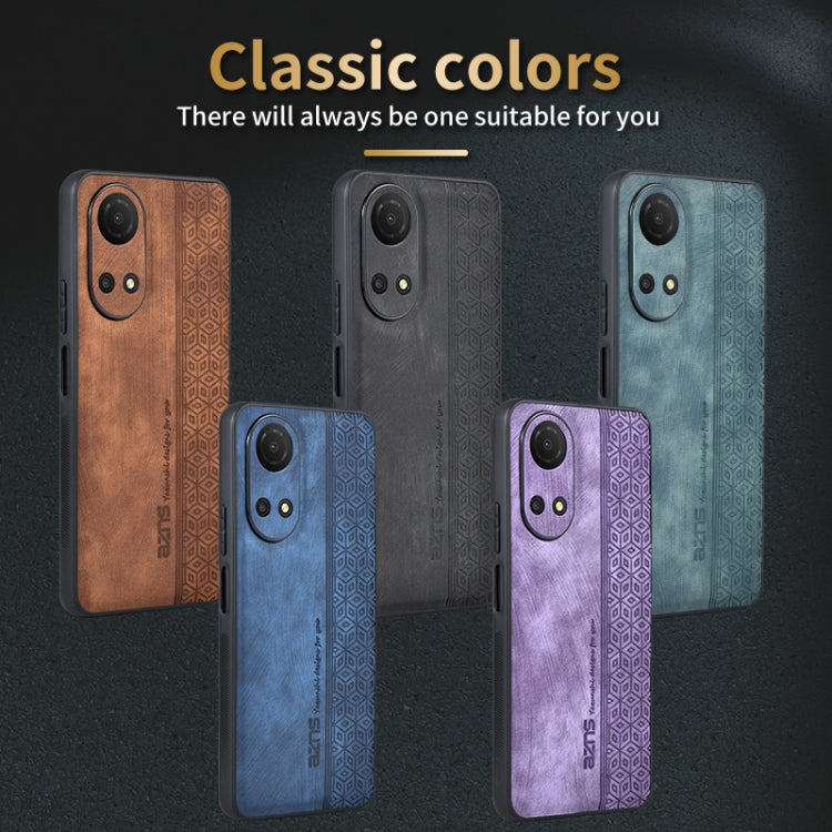 For Honor Play 30 Plus AZNS 3D Embossed Skin Feel Phone Case(Brown) by AZNS