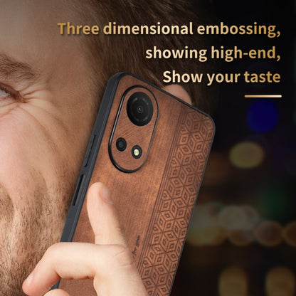 For Honor Play 30 Plus AZNS 3D Embossed Skin Feel Phone Case(Brown) by AZNS