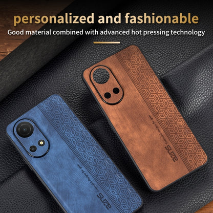 For Honor Play 30 Plus AZNS 3D Embossed Skin Feel Phone Case(Brown) by AZNS