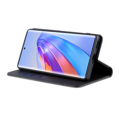 For Honor X40 AZNS Magnetic Calf Texture Leather Phone Case(Black) by AZNS