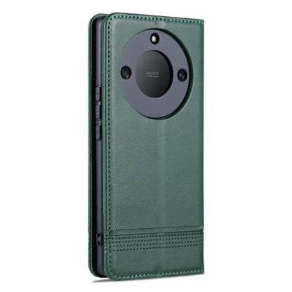For Honor X40 AZNS Magnetic Calf Texture Leather Phone Case(Dark Green) by AZNS