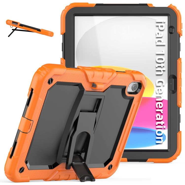 For iPad 2025 / 2022 Shockproof Silicone + PC Protective Tablet Case(Black + Orange) by bashfashion