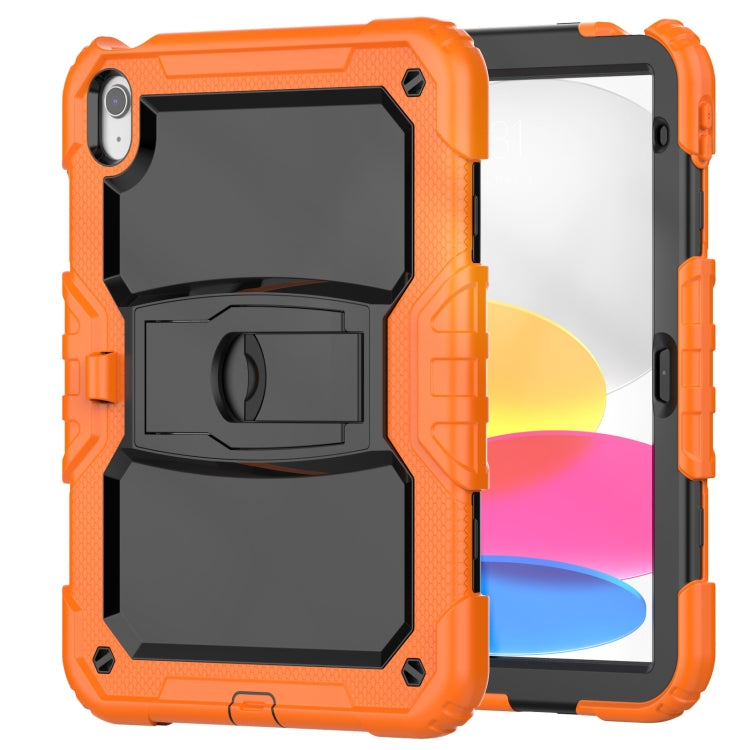 For iPad 2025 / 2022 Shockproof Silicone + PC Protective Tablet Case(Black + Orange) by bashfashion