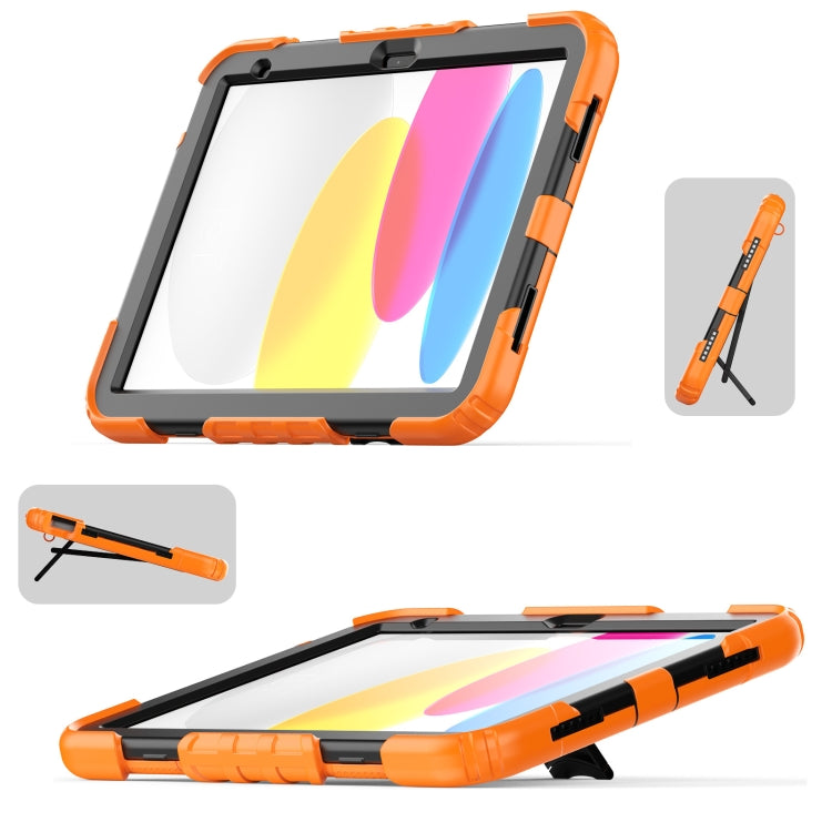 For iPad 2025 / 2022 Shockproof Silicone + PC Protective Tablet Case(Black + Orange) by bashfashion