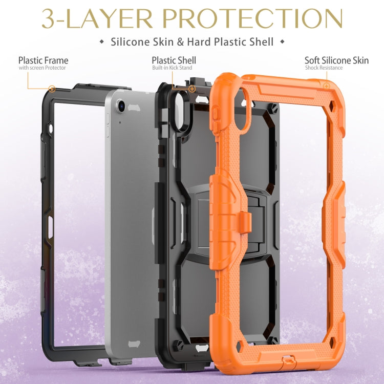 For iPad 2025 / 2022 Shockproof Silicone + PC Protective Tablet Case(Black + Orange) by bashfashion