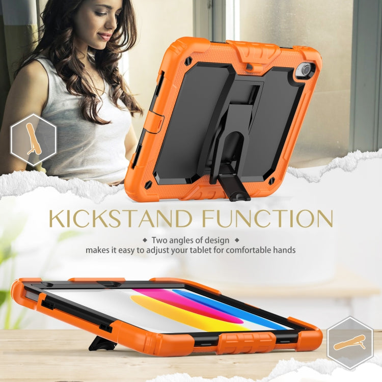 For iPad 2025 / 2022 Shockproof Silicone + PC Protective Tablet Case(Black + Orange) by bashfashion