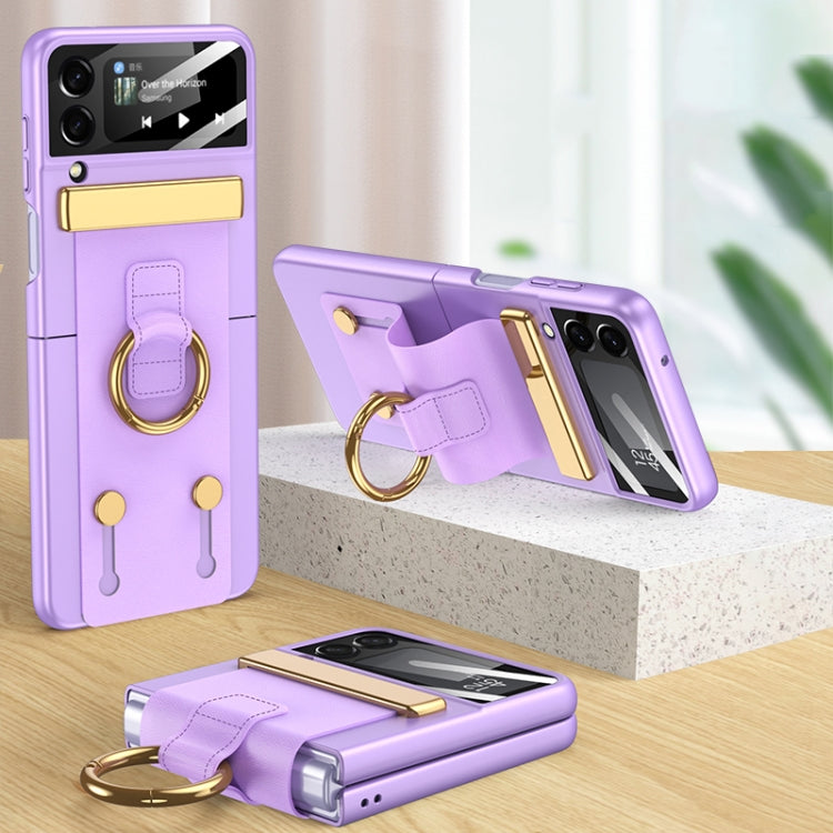 For Samsung Galaxy Z Flip4 GKK Ultrathin Shockproof Phone Case with Ring Holder / Wrist Strap(Purple) by GKK
