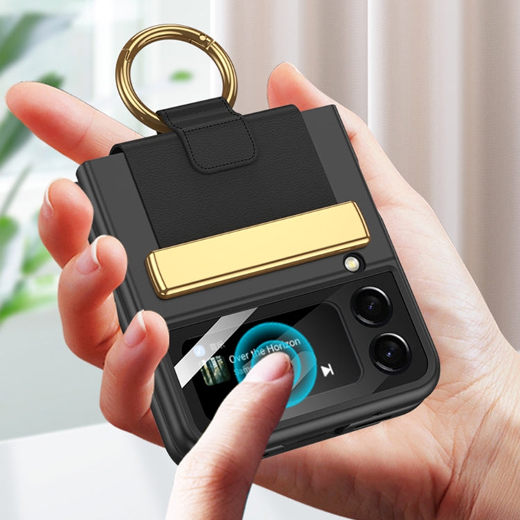 For Samsung Galaxy Z Flip4 GKK Ultrathin Shockproof Phone Case with Ring Holder / Wrist Strap(Purple) by GKK