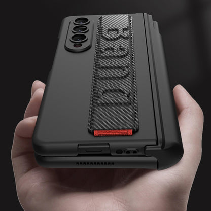 For Samsung Galaxy Z Fold4 GKK Magnetic Fold Hinge Shockproof Phone Case with Wrist Strap(Gold) by GKK