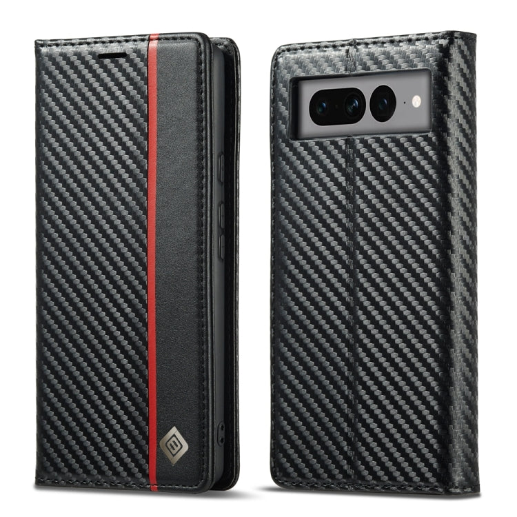 For Google Pixel 7 Pro LC.IMEEKE Carbon Fiber PU + TPU Leather Case(Vertical Black) by LC.IMEEKE