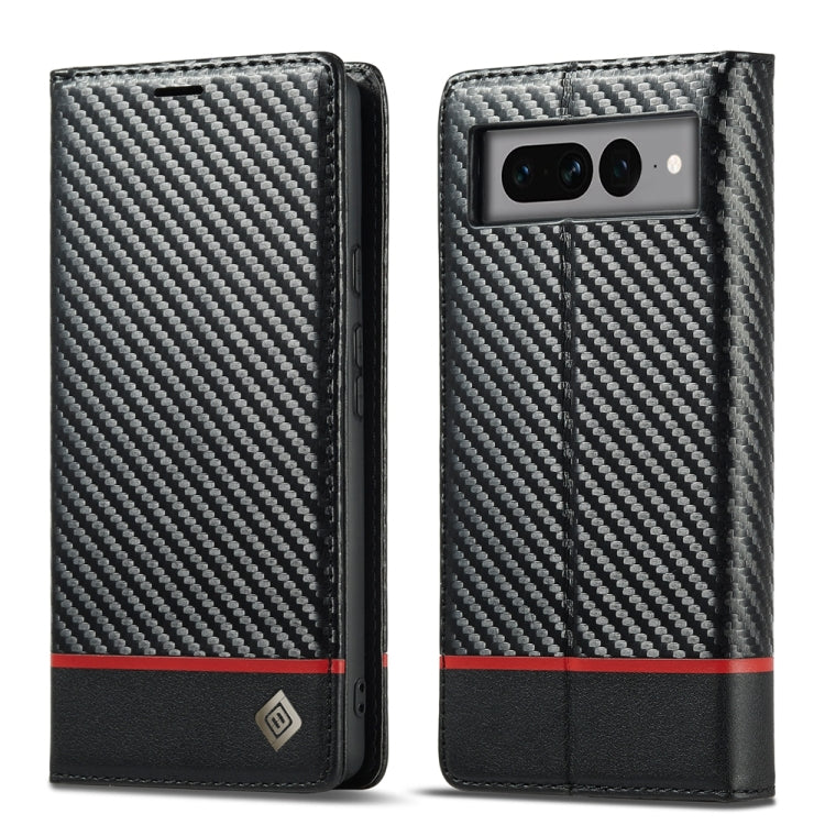 For Google Pixel 7 Pro LC.IMEEKE Carbon Fiber PU + TPU Leather Case(Horizontal Black) by LC.IMEEKE