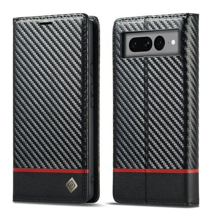 For Google Pixel 7 Pro LC.IMEEKE Carbon Fiber PU + TPU Leather Case(Horizontal Black) by LC.IMEEKE