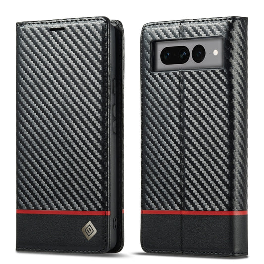 For Google Pixel 7 Pro LC.IMEEKE Carbon Fiber PU + TPU Leather Case(Horizontal Black) by LC.IMEEKE
