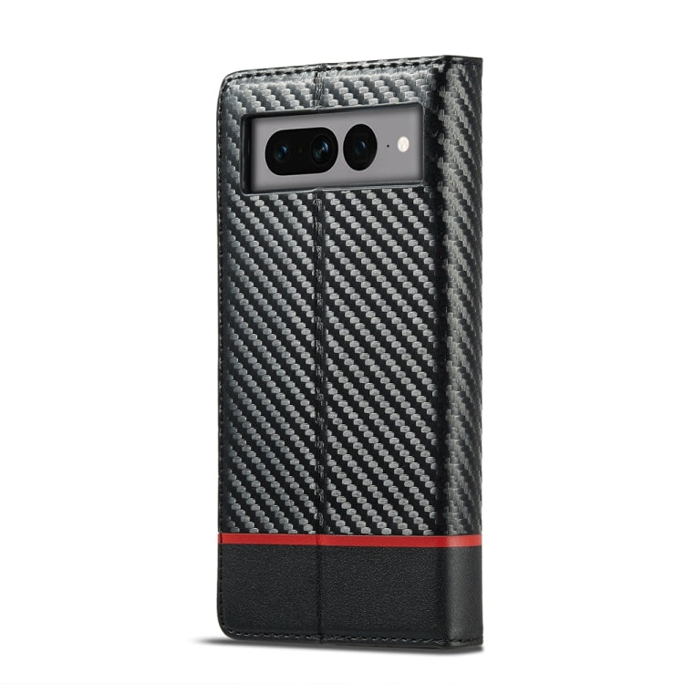 For Google Pixel 7 Pro LC.IMEEKE Carbon Fiber PU + TPU Leather Case(Horizontal Black) by LC.IMEEKE