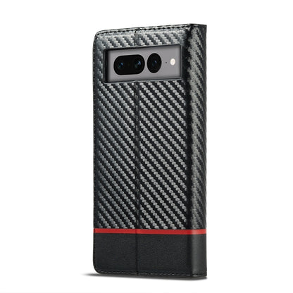 For Google Pixel 7 Pro LC.IMEEKE Carbon Fiber PU + TPU Leather Case(Horizontal Black) by LC.IMEEKE