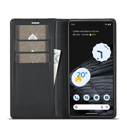 For Google Pixel 7 Pro LC.IMEEKE Carbon Fiber PU + TPU Leather Case(Horizontal Black) by LC.IMEEKE