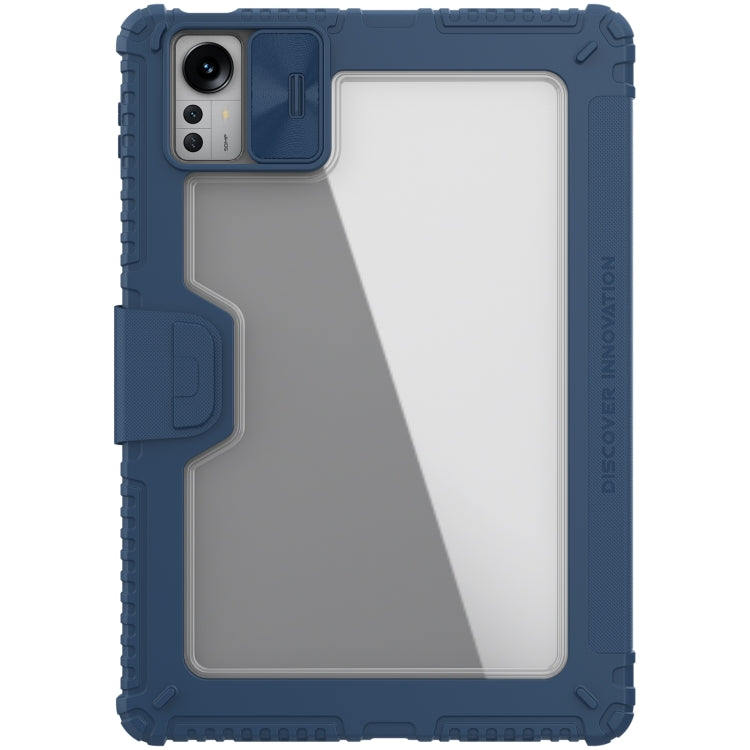 For Xiaomi Pad 5 Pro 12.4 inch NILLKIN Bumper Pro Leather Tablet Case with Pen Slot & Sleep / Wake-up Function(Blue) by NILLKIN