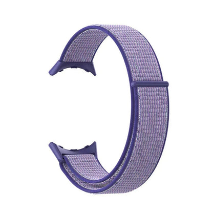 For Google Pixel Watch Nylon Woven Plastic Connector Watch Band(Blue Purple) by bashfashion