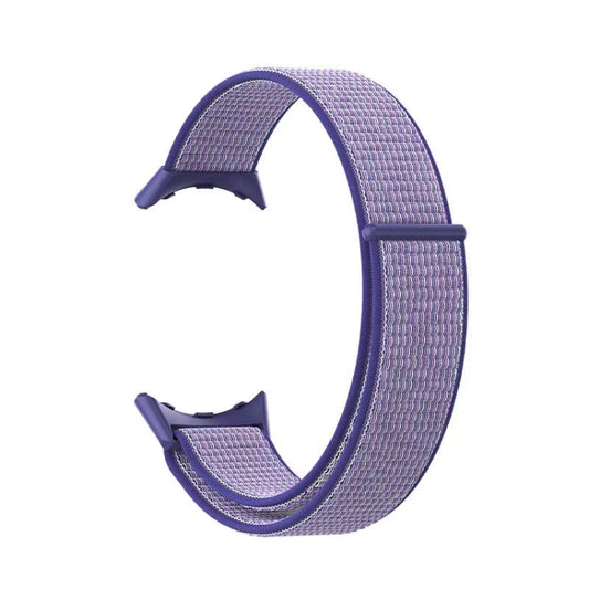 For Google Pixel Watch Nylon Woven Plastic Connector Watch Band(Blue Purple) by bashfashion