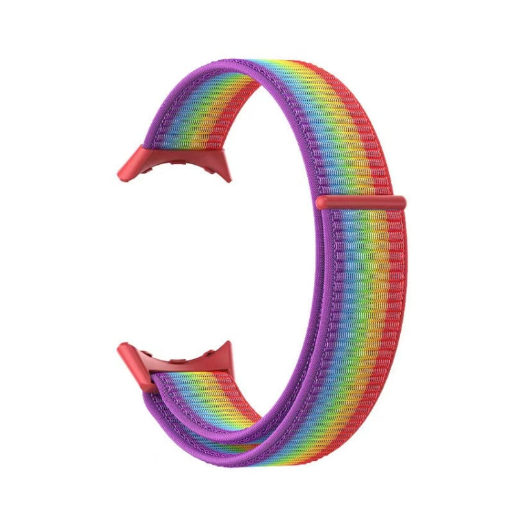 For Google Pixel Watch Nylon Woven Plastic Connector Watch Band(Colorful) by bashfashion