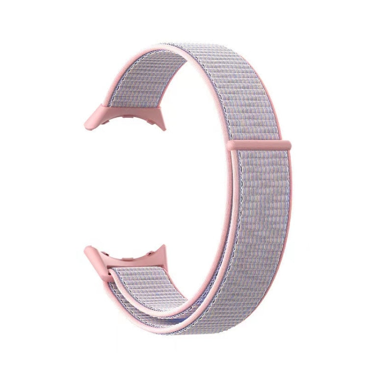 For Google Pixel Watch Nylon Woven Plastic Connector Watch Band(Pink Sand) by bashfashion