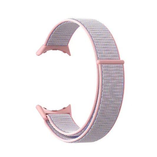 For Google Pixel Watch Nylon Woven Plastic Connector Watch Band(Pink Sand) by bashfashion