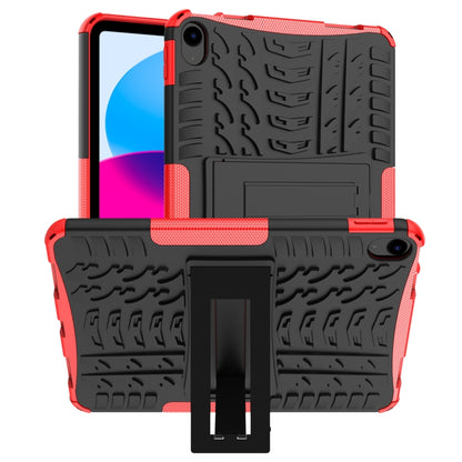 For iPad 2025 / 2022 Tire Texture TPU + PC Tablet Case with Holder(Red) by bashfashion