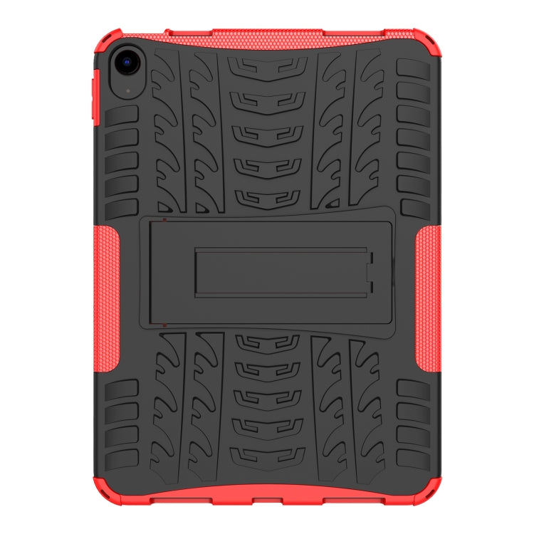For iPad 2025 / 2022 Tire Texture TPU + PC Tablet Case with Holder(Red) by bashfashion
