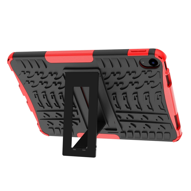 For iPad 2025 / 2022 Tire Texture TPU + PC Tablet Case with Holder(Red) by bashfashion