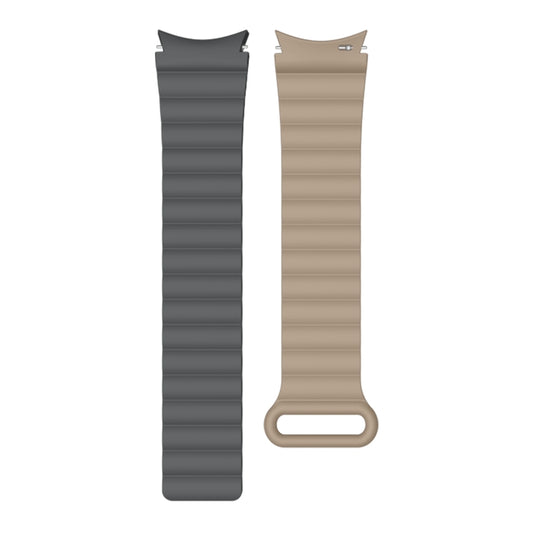 For Samsung Galaxy Watch5 40mm / 44mm Silicone Magnetic Watch Band(Grey Coffee) by bashfashion