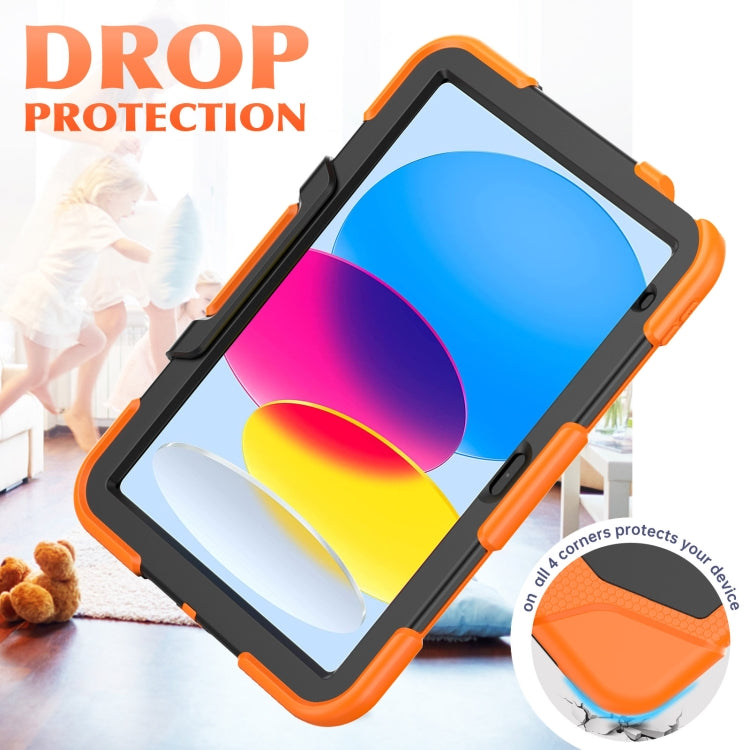 For iPad 2025 / 2022 Rugged Silicone Hard PC Tablet Case with Holder(Orange) by bashfashion