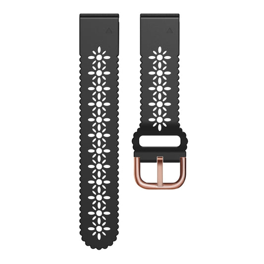 For Garmin Fenix 7S / 6S / 5S Quick Release Lace Silicone Watch Band(Black) by bashfashion
