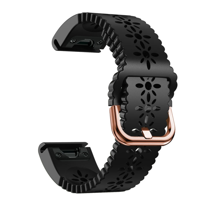 For Garmin Fenix 7S / 6S / 5S Quick Release Lace Silicone Watch Band(Black) by bashfashion