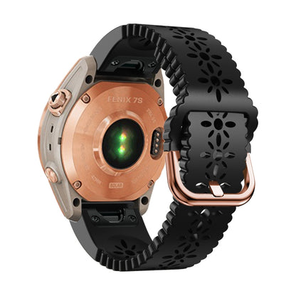 For Garmin Fenix 7S / 6S / 5S Quick Release Lace Silicone Watch Band(Black) by bashfashion