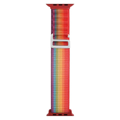 Silver Buckle Nylon Watch Band For Apple Watch Series 8&7 41mm / SE 2&6&SE&5&4 40mm / 3&2&1 38mm(Rainbow) by bashfashion