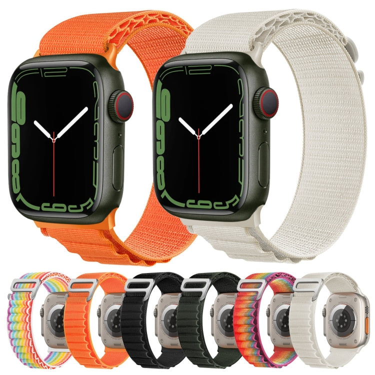 Silver Buckle Nylon Watch Band For Apple Watch Series 8&7 41mm / SE 2&6&SE&5&4 40mm / 3&2&1 38mm(Rainbow) by bashfashion