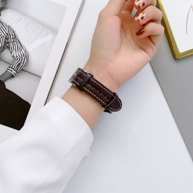 For Samsung Galaxy Watch5 40mm / 44mm Grooved Genuine Leather Watch Band(White) by bashfashion