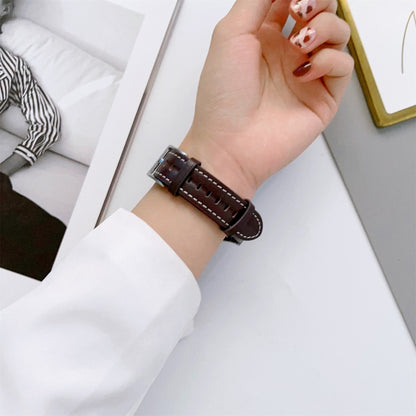 For Samsung Galaxy Watch5 40mm / 44mm Grooved Genuine Leather Watch Band(Blue) by bashfashion