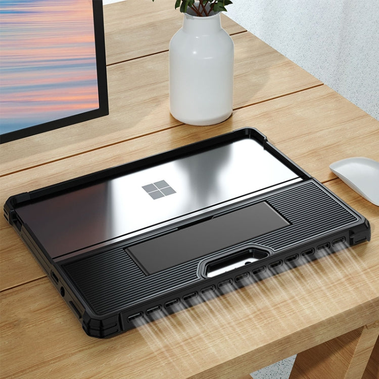 For Microsoft Surface Pro 8 Striped Hollow Tablet Case(Black) by bashfashion