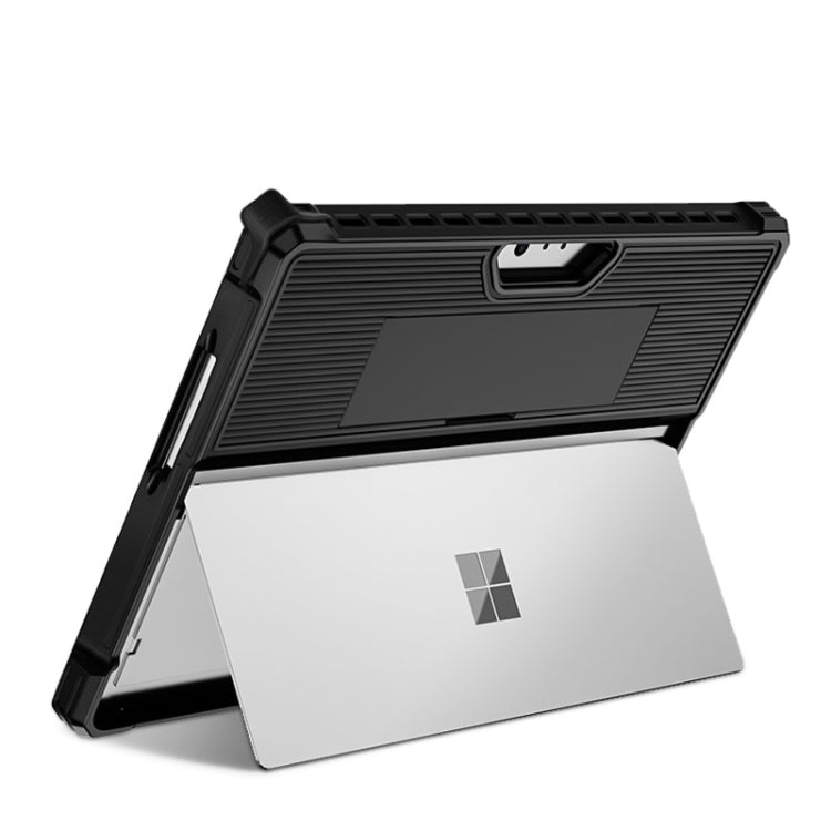 For Microsoft Surface Pro 9 Striped Hollow Tablet Case(Black) by bashfashion