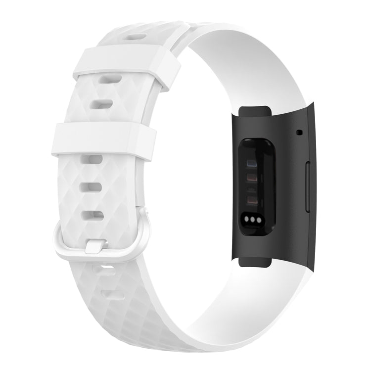 Color Buckle TPU Wrist Strap Watch Band for Fitbit Charge 4 / Charge 3 / Charge 3 SE, Size: S(White) by bashfashion