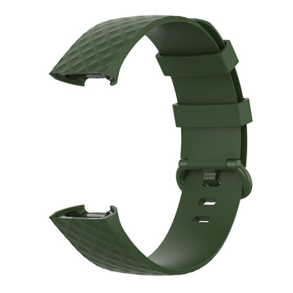 Color Buckle TPU Wrist Strap Watch Band for Fitbit Charge 4 / Charge 3 / Charge 3 SE, Size: S(Olive Green) by bashfashion